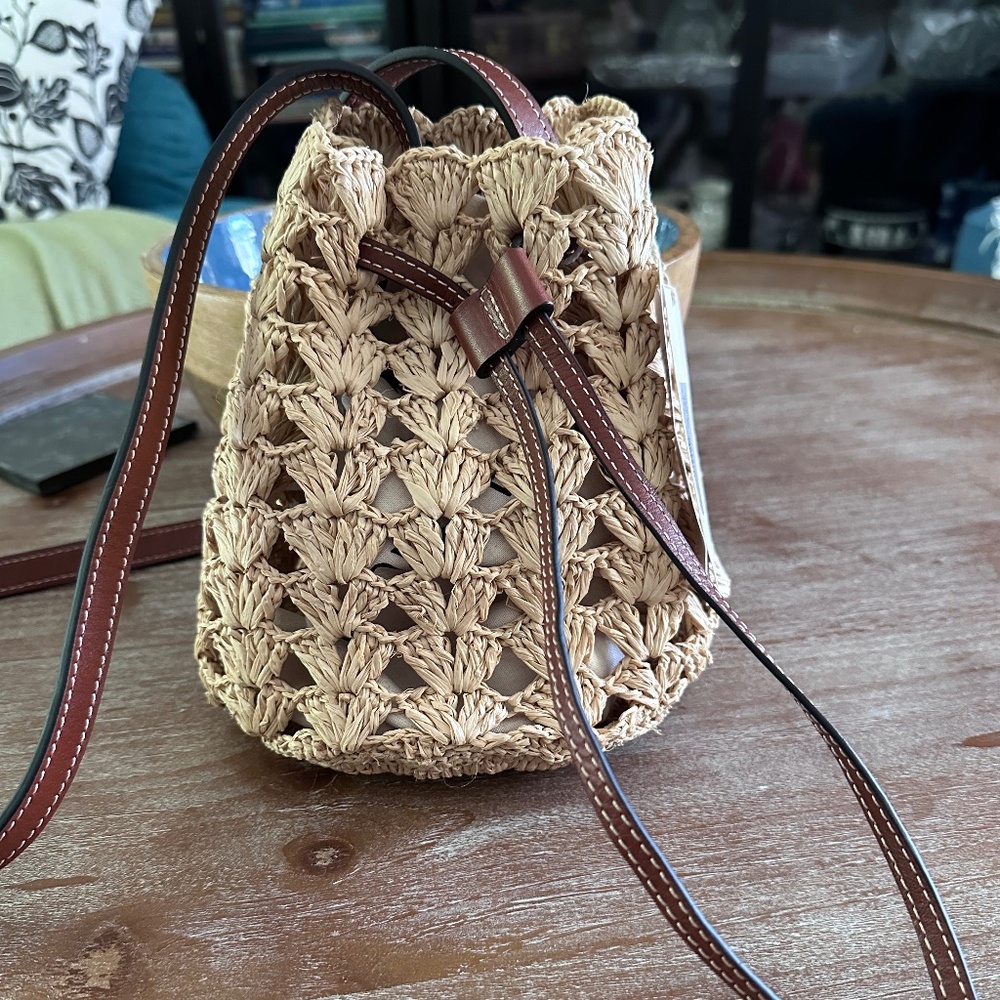 VANESSA BRUNO - Bourse +Leather Crossbody Bucket Bag - Brand New w/tags